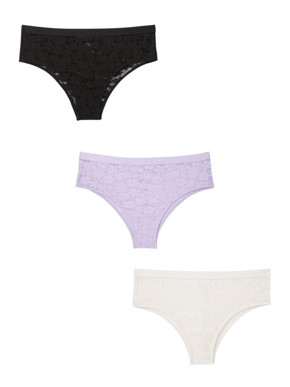 NWT PINK Victoria's Secret 3-Pack Wear Everywhere Lace Cheekster Panties szS